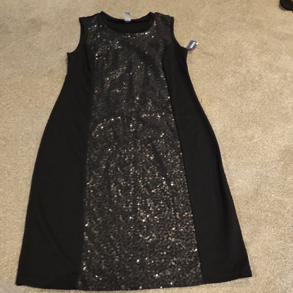 Old Navy Black Sequin Midi Dress - Picture 1 of 6